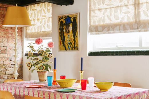 Atelier Véronique collection Foliage Natural roman blinds