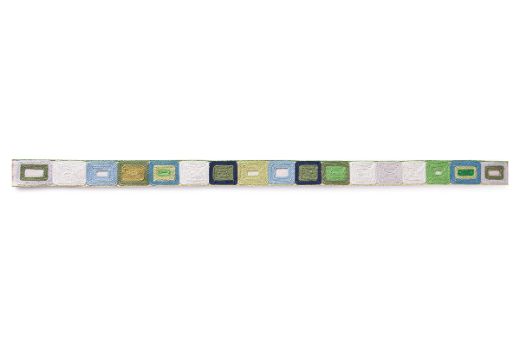 Totum embroidered geometric trim green full pattern repeat