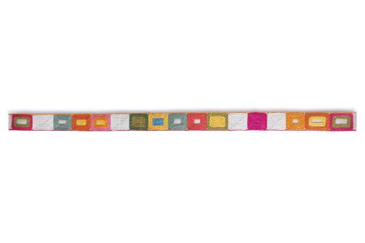 Totum embroidered geometric trim Hot Pink full pattern repeat