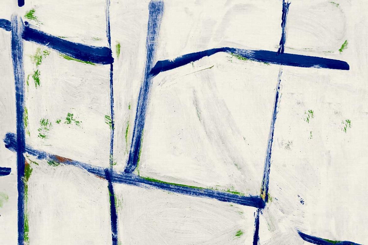 Ocean Squares vinyl wallpaper ultramarine blue