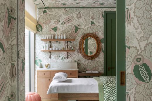 Carnival Opal vinyl wallpaper on the walls of  a spa