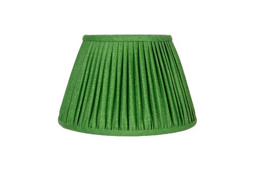 Green 14" Pleated Lampshade in Soprano Linen Fabric by Christopher Farr Cloth