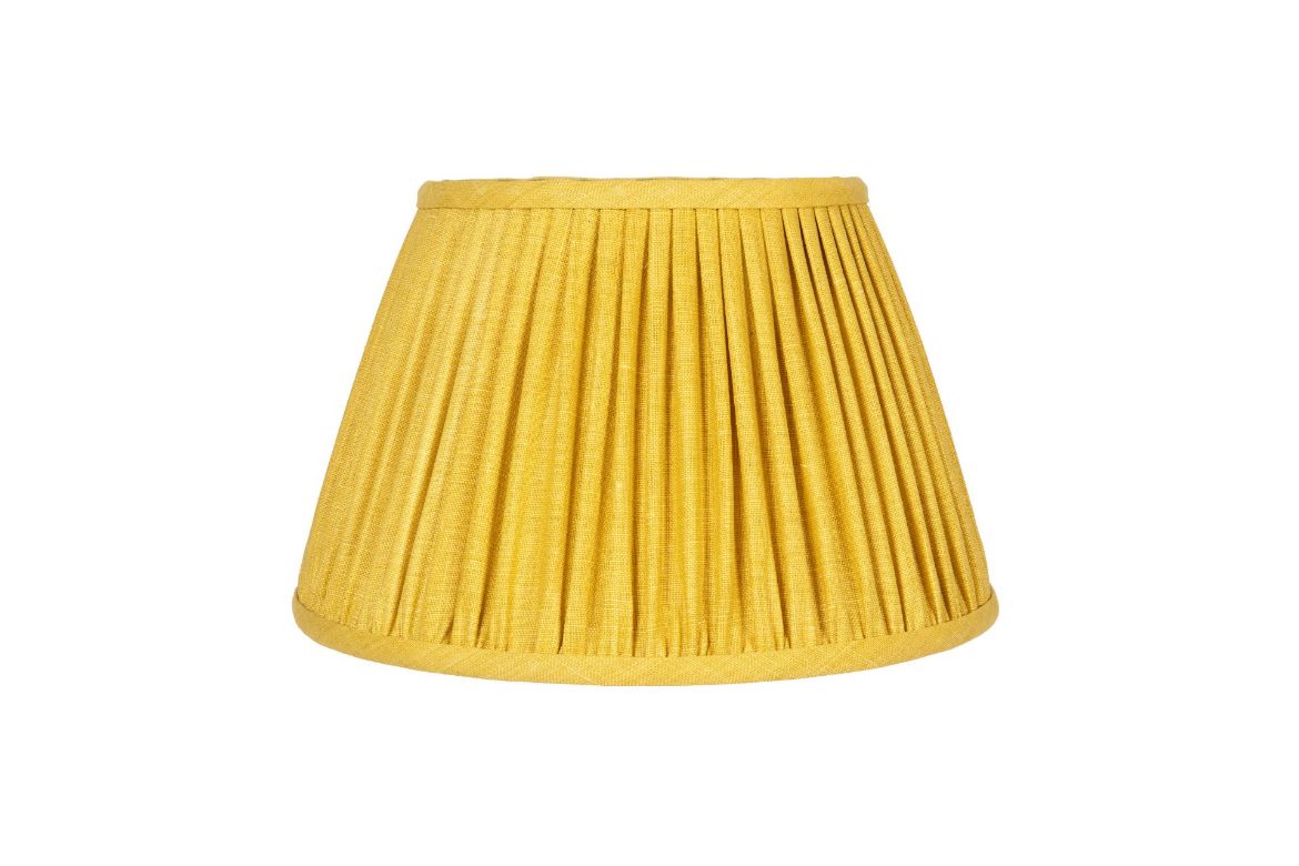 Lemon 14" Pleated Lampshade in Soprano Linen Fabric by Christopher Farr Cloth