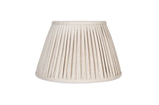 Natural 14" Pleated Lampshade in Soprano Linen Fabric by Christopher Farr Cloth