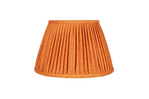 Orange 14" Pleated Lampshade in Soprano Linen Fabric by Christopher Farr Cloth